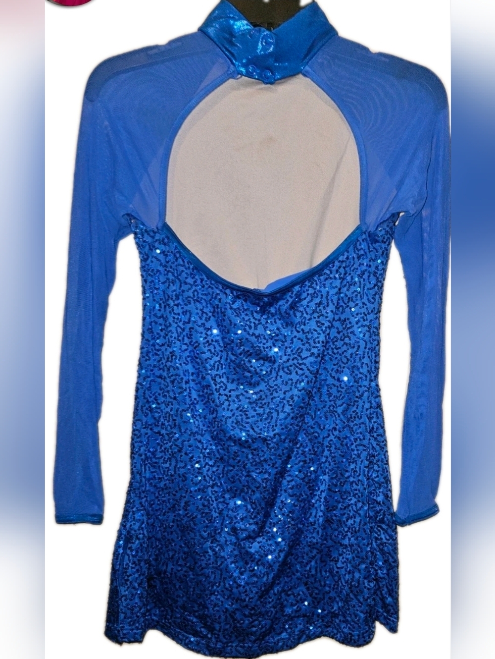 Balera Royal Blue Sequin Mesh Performance Dance Dress D9614 Adult Medium MA EUC - Picture 2 of 3